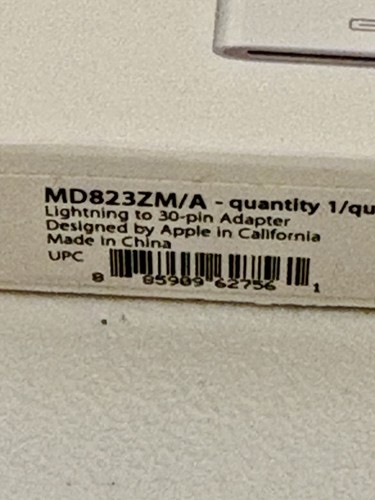 Genuine Apple Lightning to 30-pin Adapter MD823ZM/A OEM Apple Retail Packaging - 第 6/6 張圖片