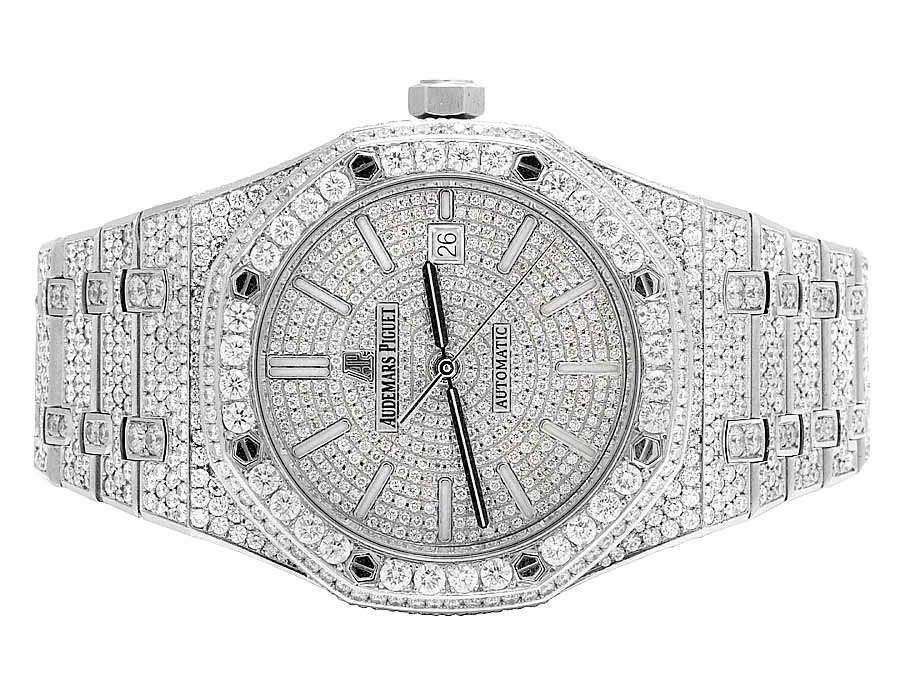 Audemars Piguet — Mens 41 MM Audemars Piguet Royal Oak Stainless Steel with 22.5 Ct of VS Diamond