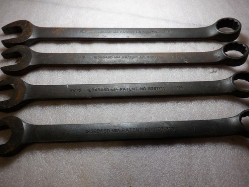 SET OF 8 ASSORTED S.A.E.PROTO AND BLACKHAWK WRENCHES - Foto 4 di 6