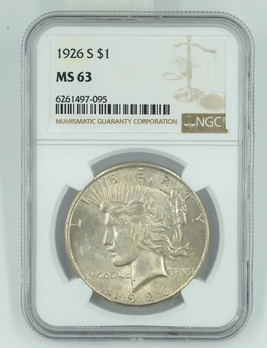 1926-S NGC MS63 Peace Silver Dollar