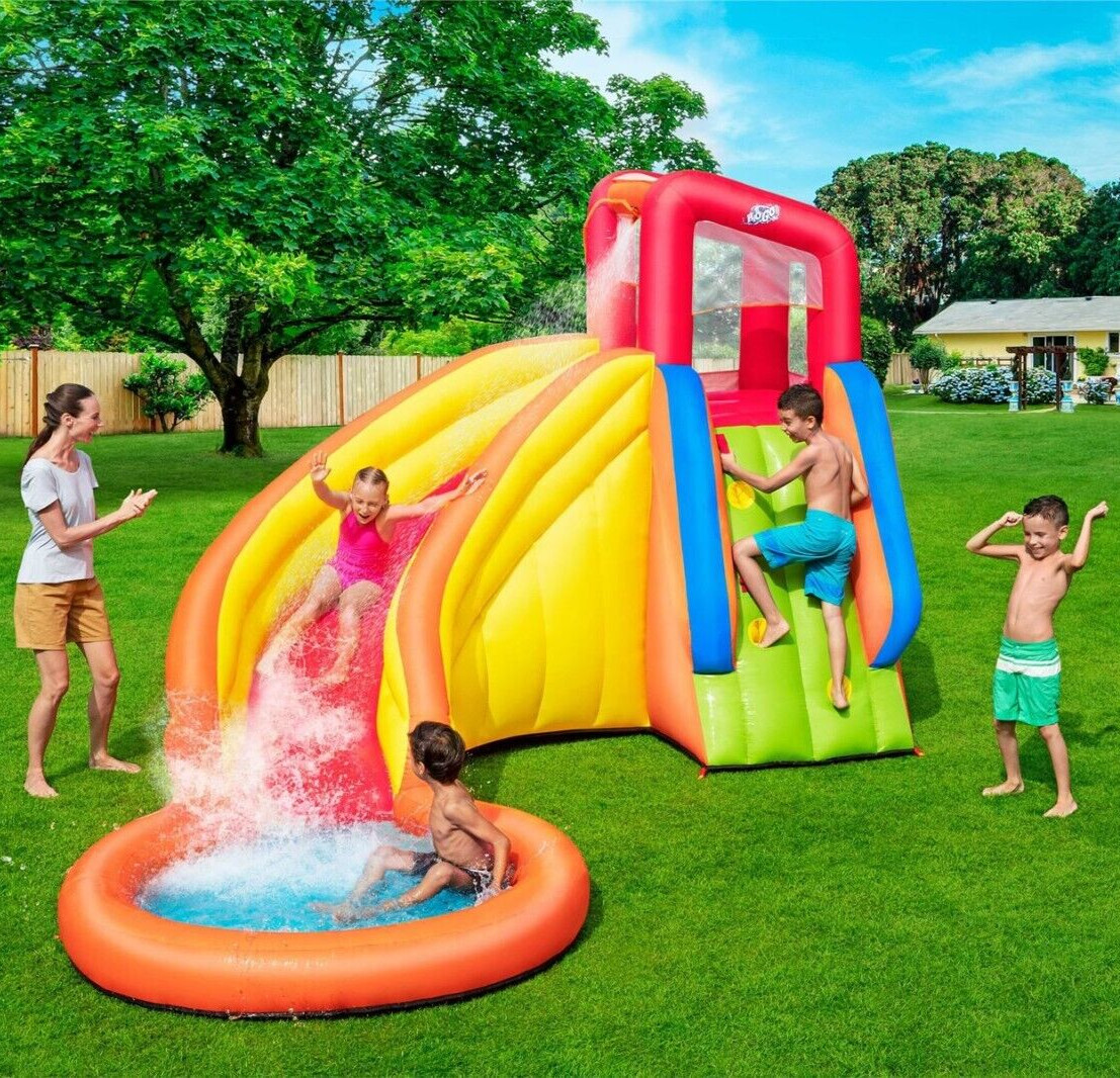 Casa de rebote inflable castillo hinchable gigante casa de juegos de salto con tobogán pozo de bolas