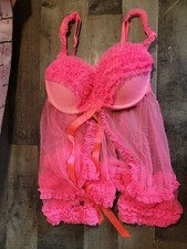 Victoria Secret hot pink top lingerie 34D