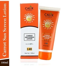 Calix Herbal Ayurvedic Sunscreen SPF 40 Carrot Sun Screen Lotion - 100ml