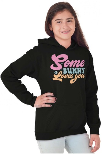 Cute Spring Easter Pun Some Bunny Loves You Youth Girls Hoodie Sweatshirts Kids - Picture 3 of 7