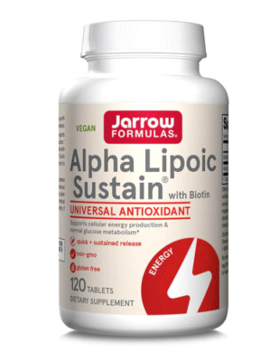 Jarrow Formulas Alpha Lipoic Sustain 300 mg 120 Tabs Antioxidant + Biotin FRESH