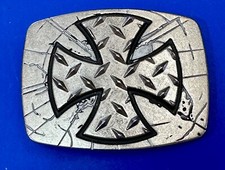 Iron Cross raised, 6205 Chrome Brand Vintage belt buckle
