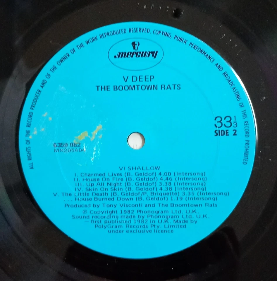 V Deep - The Boomtown Rats (1982 Australia) - Image 4 of 4