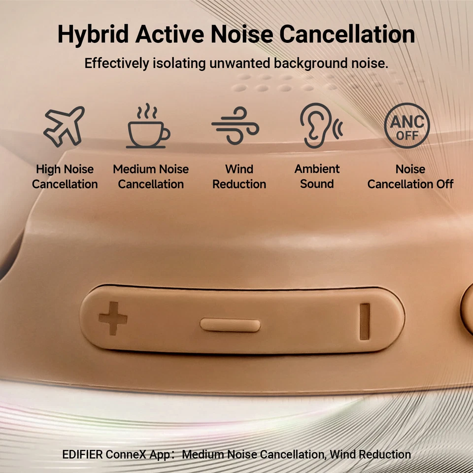 Auriculares inalámbricos Edifier V80 Bluetooth 5.4 híbridos ANC audio de alta resolución Foto 2 de 4