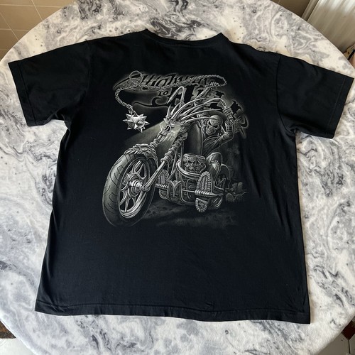 Camiseta De Colección Hero Buff Highway To Hell Motociclista Chopper Esqueleto Calavera Camiseta 2XL - Imagen 4 de 8