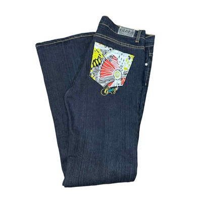 COOGI Women's Embroidered Y2K Floral Couture Jeans Size 13/14 streetwear