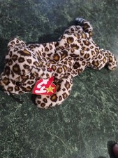 Ty Teenie Beanie Babies Freckles the Spotted Leopard Plush Toy tag bent 