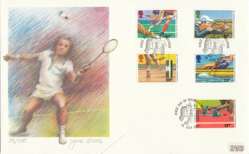GB Fine Art FDC [large] Commonwealth Games Edinburgh 1986 (50029C)