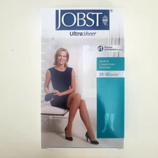 JOBST UltraSheer 20-30 mmHg Knee High Compression Stockings Classic Black Medium