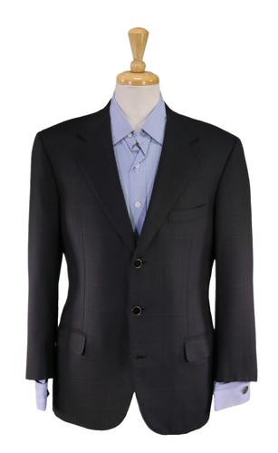 【 VINTAGE 】Brioni TAILORED JACKET WOOL Brioni Tailored Blazer Navy Blue Wool Jacket Made in Italy 44R XL