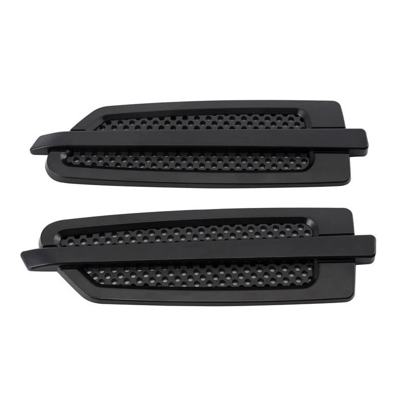 Adesivos decorativos universais de entrada de para-lama de fluxo de ar de ventilação lateral preto para carro - Imagem 2 de 4