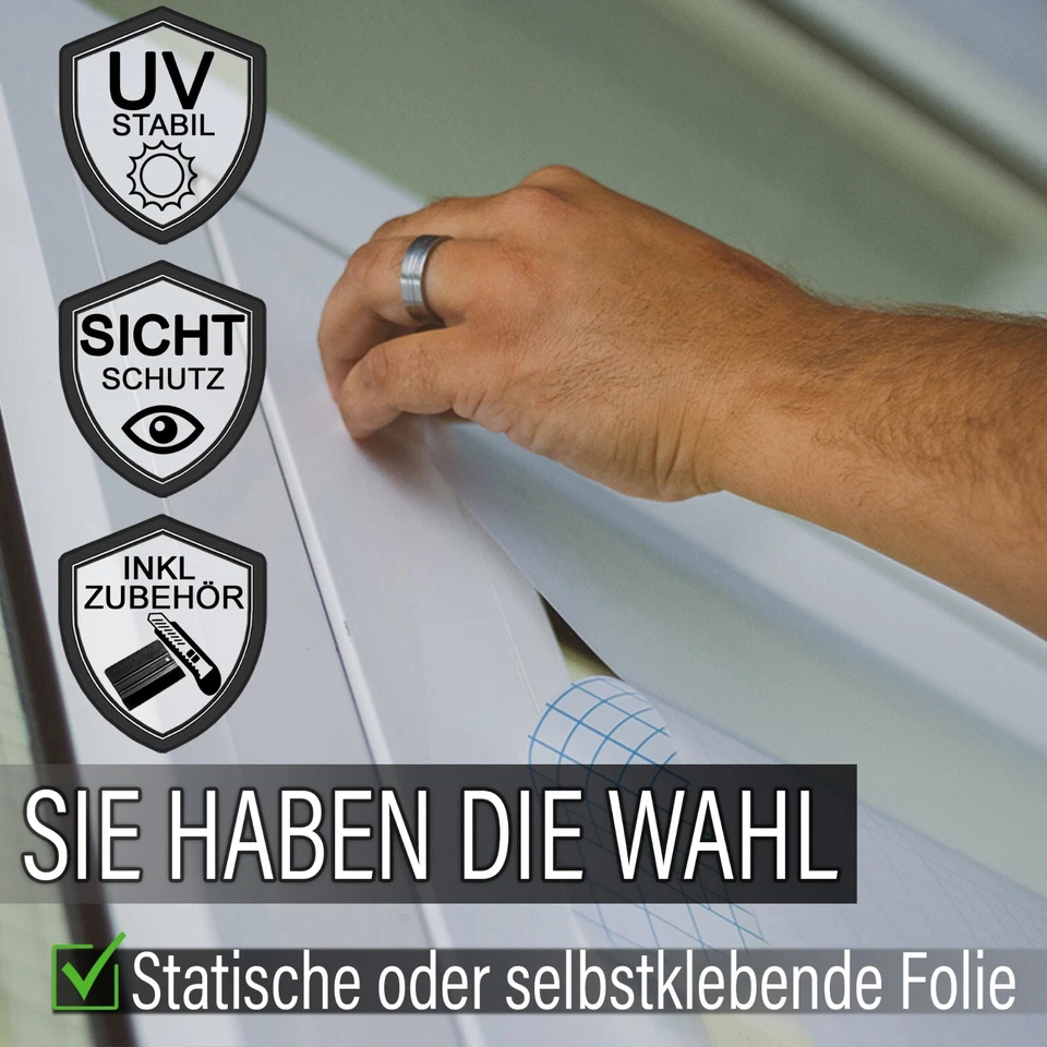 Milchglasfolie [11€/m²] Fensterfolie Glasdekor Folie Sichtschutzfolie Fenster - Bild 3 von 4