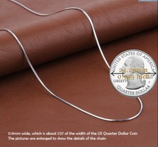 925 Sterling Silver Tarnish/Lead-Free 0.9mm 20 inch Italian Snake Chain Necklace