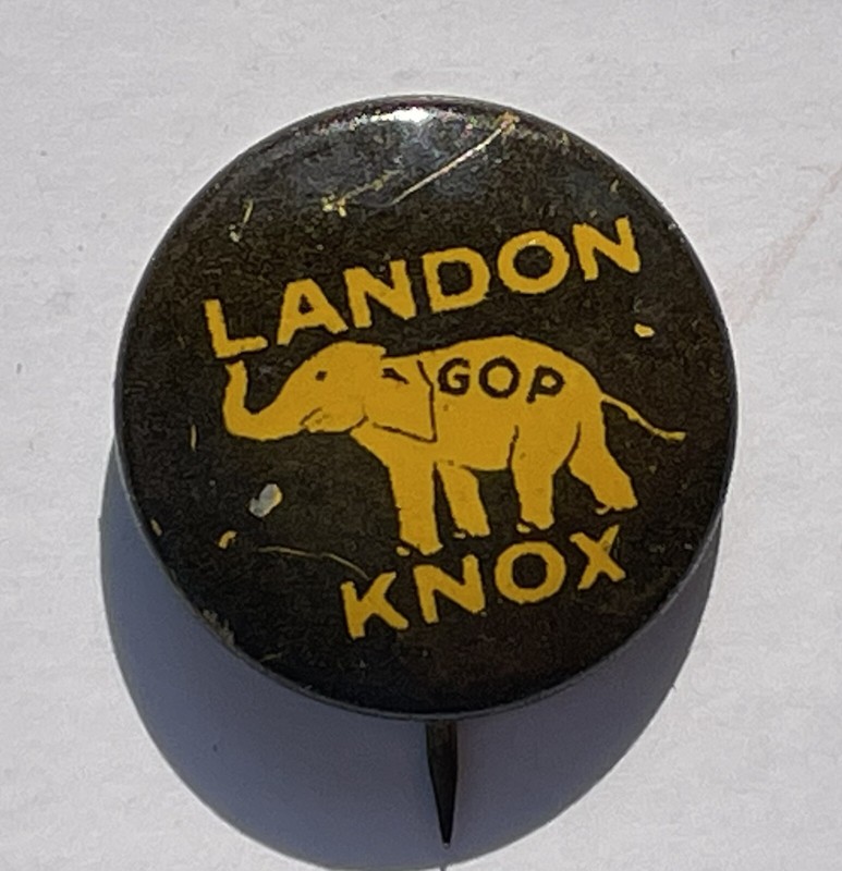 Vintage early 1900s Landon Knox GOP button / pin