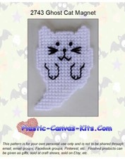 Ghost Cat Magnet-Plastic Canvas Pattern or Kit