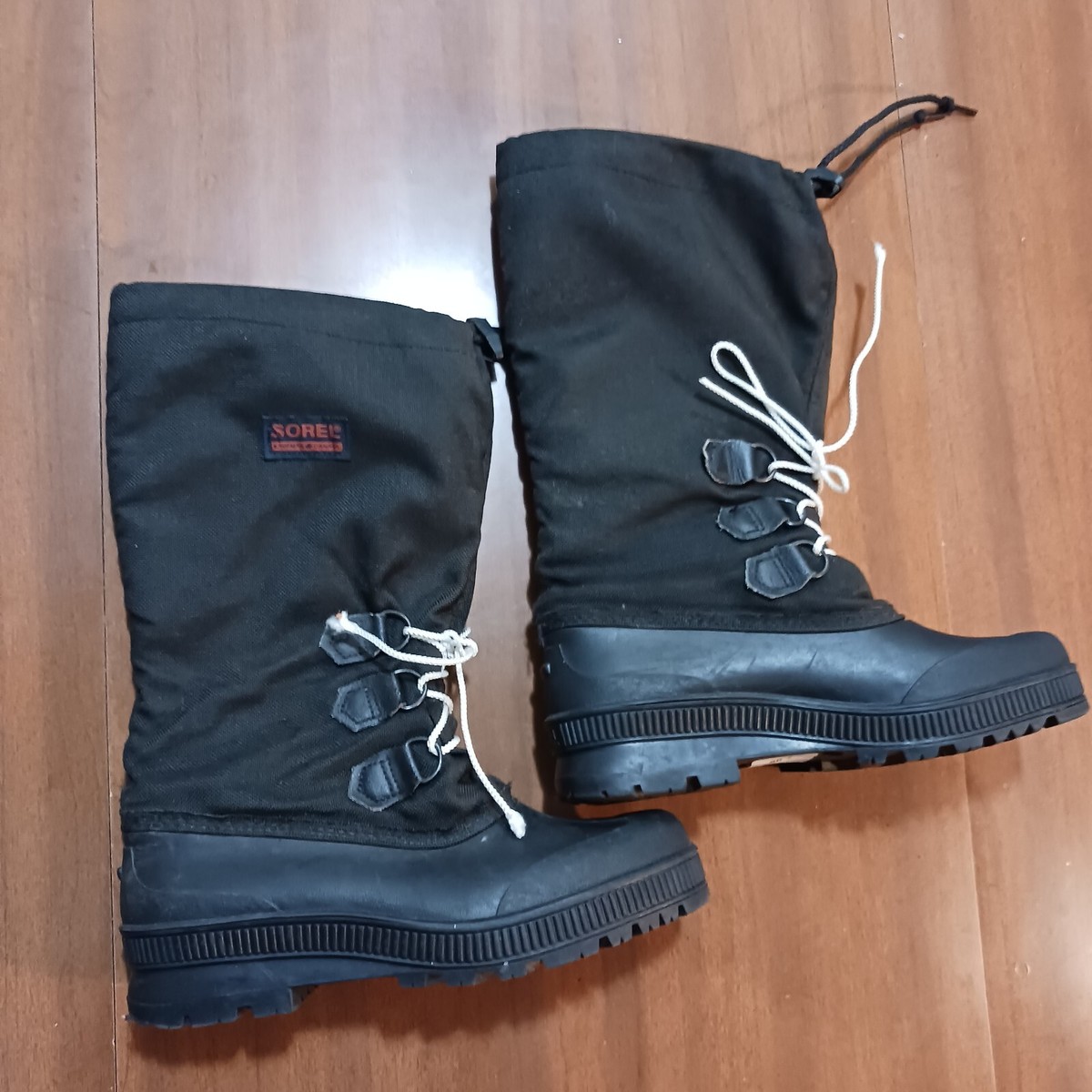 Sorel Kaufman Winter Boots Mens 8 Womens 10 Insulated Rubber Snow Lace Canada SOREL Vtg Made Canada Power Kaufman Caribou Rubber Snow  main image 2