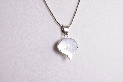 Running Bear Trading Sterling Silver 27mm x 17mm Rhodochrosite Pendant 16" Chain - Picture 4 of 6