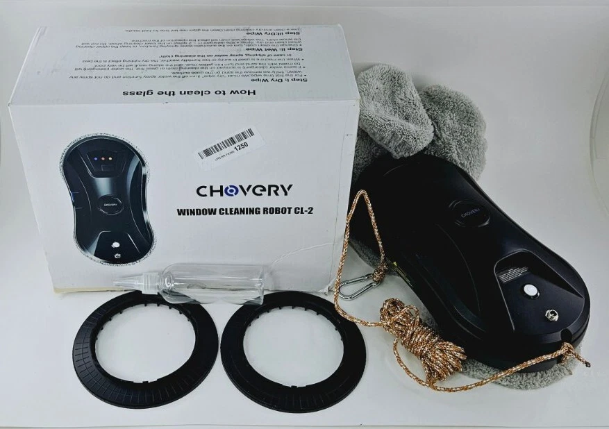 CHOVERY CL.2 Window Cleaner Robot with Ultrasonic Auto Water Spray, Vacuum READ!