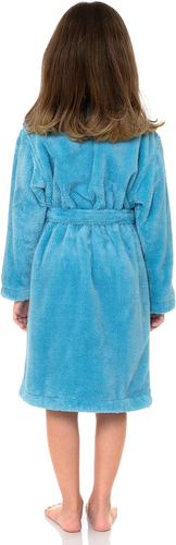 Girls Robe, Kids Plush Shawl Fleece Bathrobe - Picture 2 of 12