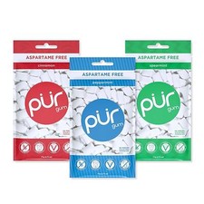 Pur Gum Aspartame Free Chewing Gum 100 Xylitol 55 Pieces Pack of 3