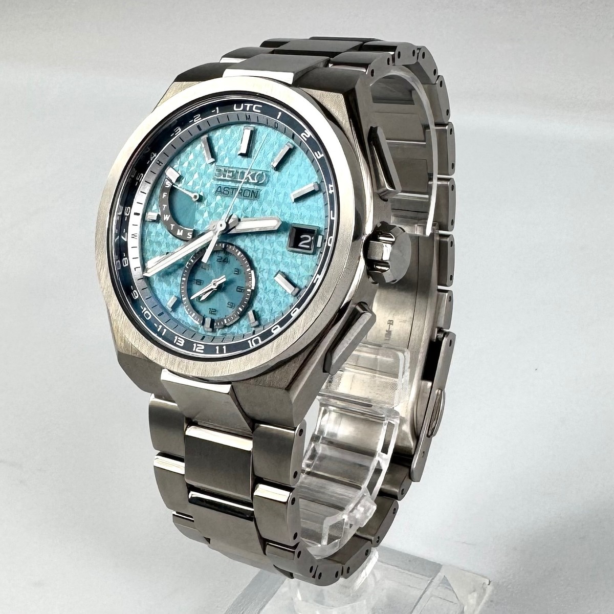 セイコー アストロン 8B63-0BL0 SBXY077ライトブルー文字盤 美品