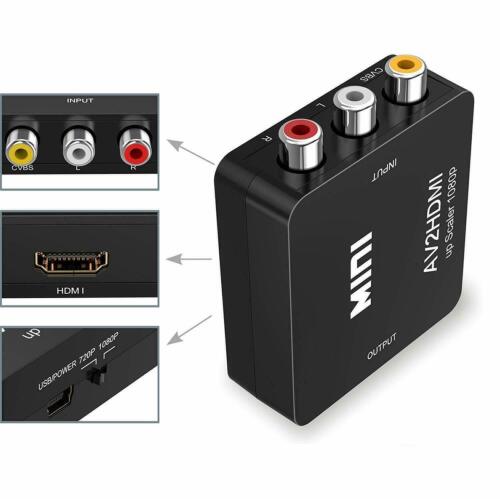 RCA to HDMI Converter Adapter AV 1080P For TV Audio Video Composite CVBS AV2HDMI - Picture 8 of 10