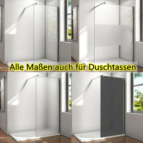 AICA 8/10mm Walk in Duschwand Dusche NANO ESG Glas Duschkabine Duschabtrennung 200cm
