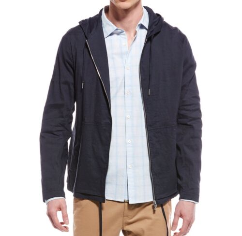 Theory Hoodie Linen Blend Men's Blue Jacket Size US XL $425