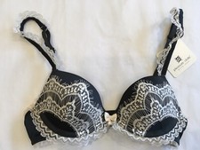 Pleasure State Push Up Plunge Bra Blk/cream 32A