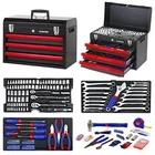 WORKPRO 408 Piece Mechanics Tool Set Socket Wrench Set With Heavy Duty Metal Box
