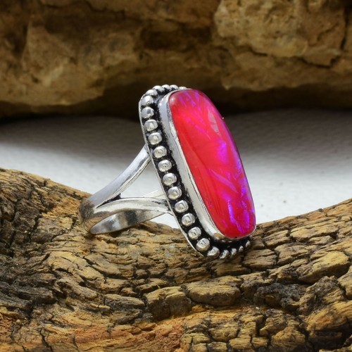 Attractive Triplet Opal Gemstone 925 Sterling Silver Handmade Ring All Size - Picture 2 of 5