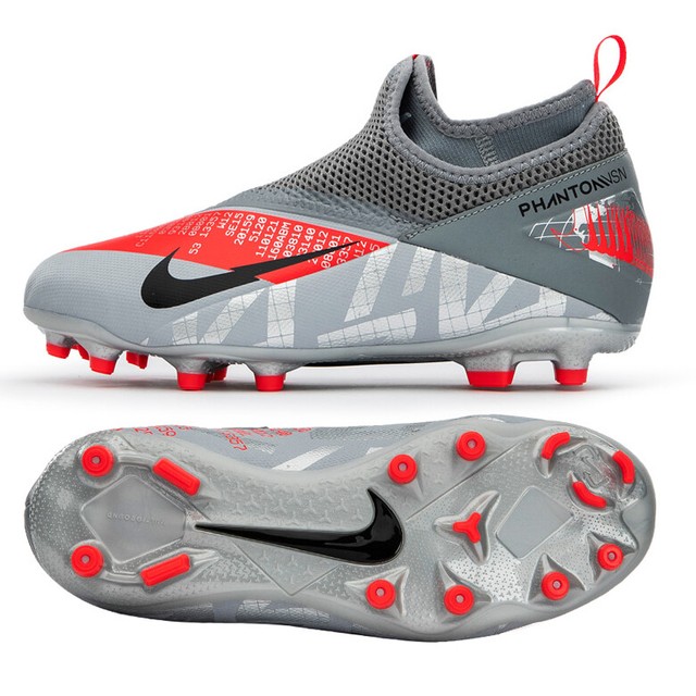 Nike Jr. Phantom VSN 2 Academy DF FG/MG Football Soccer Cleats Silver CD4059-906 | eBay