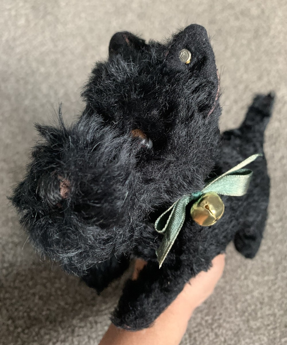 Steiff Black Scotty Dog Mohair Scottish Terrier 1950s W