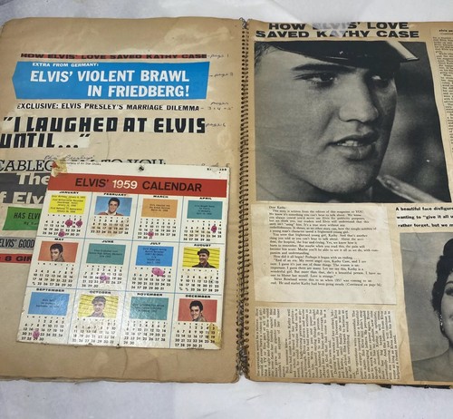ÁLBUM DE RECORTES DE RECUERDOS DE FANS DE ELVIS PRESLEY de colección clip de periódico militar - Imagen 2 de 12