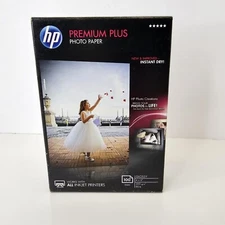 HP Premium Plus Photo Paper 80 lb Glossy 4 x 6 100 Sheets/Pack CR668A NEW Sealed