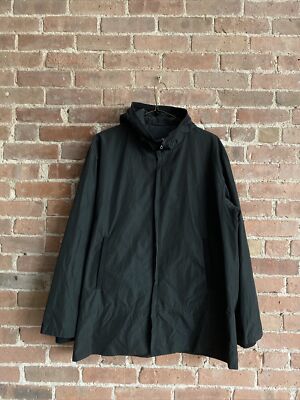 Jil Sander Men s Parka Jacket Black Sz 52 Large Italy Stretch Hood