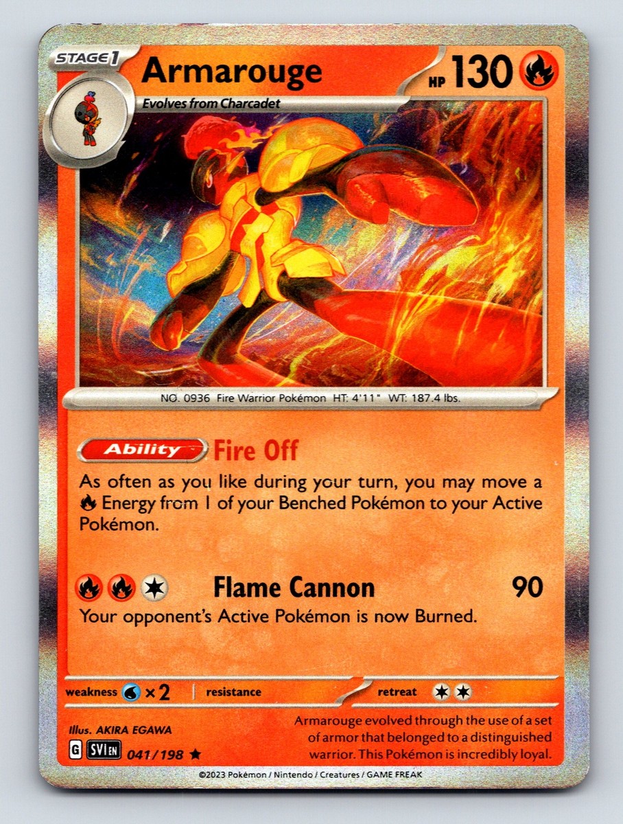 Stage 1 Armarouge HP 130 Fire Off Ability Flame Cannon Rarity Red