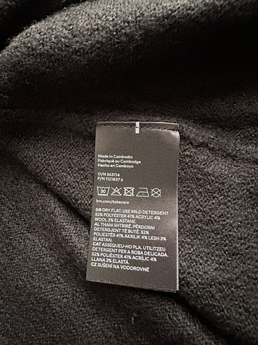 H&M Black Polyester Acrylic Crew Neck Jumper Women Size XL NEW - Picture 5 of 6