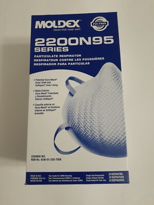 NEW Moldex 2200 N95 Disposable Particulate Respiratory Protection Masks 20 BOX