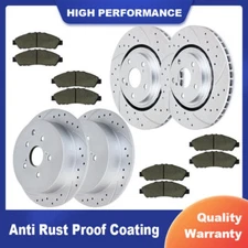 Front Rear Drilled Rotors and Brake Pads for Toyota Sienna Highlander Lexus Kits