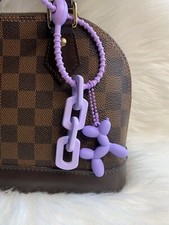 Poodle Dog Keychain Bag Charm Purse Handbag Key Fob Puppy Purple New