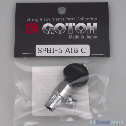 NEW - Gotoh SPBJ-5-AIB-C 5th String Banjo Tuning Key 13:1 w/ Black Knob - CHROME