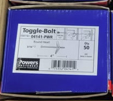 Powers Fasteners Toggle-Bolts 3/16" X 4"   04141    NEW
