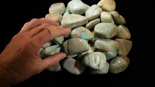AMAZONITE Tumbled 2 1/2" Polished Rock Mineral Specimen Crystal Chakra Stone - Video 1 of 1