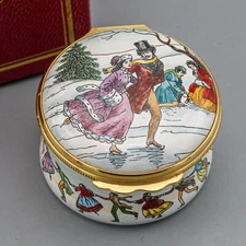 Halcyon Days Enamels Trinket Music Box Skater's Waltz Les Patineurs Waldteufel
