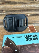 Don Hume Brown Leather 1" Diameter Flashlight  100B Magazine Carrier 1 3/4" Slot